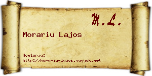 Morariu Lajos névjegykártya